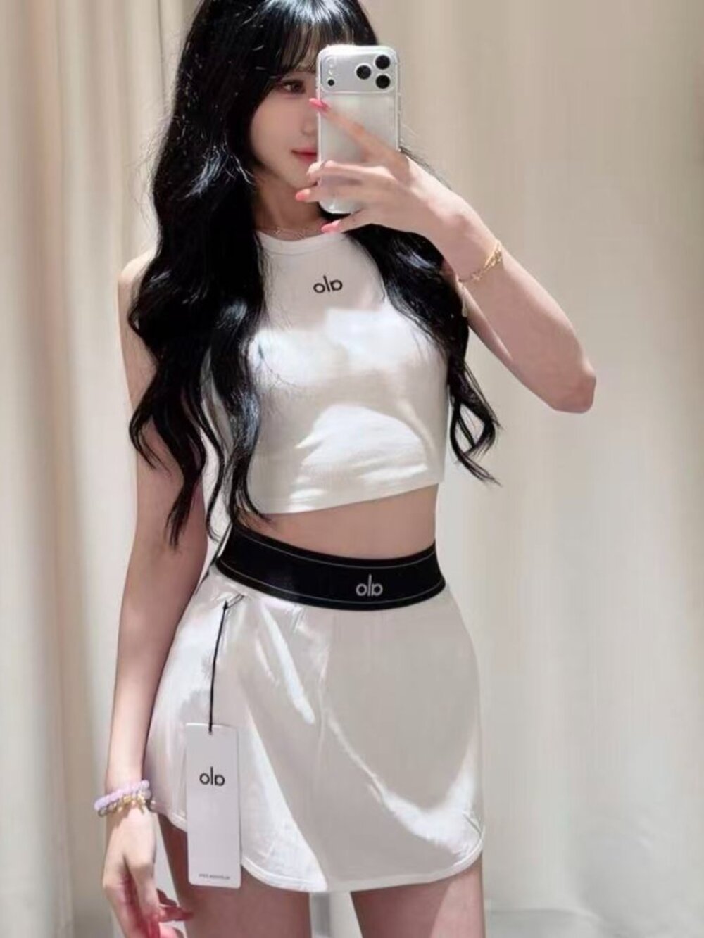 NWT ALO Yoga Match Point Tennis Skirt White 🤍 Built-In Shorts - Picture 7 of 7